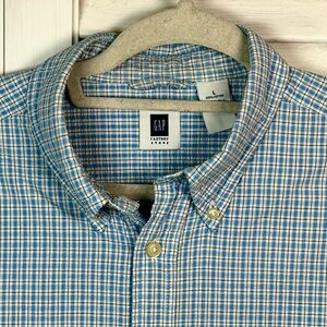 Gap Factory Men’s Plaid Short Sleeve Button Down Shirt Large